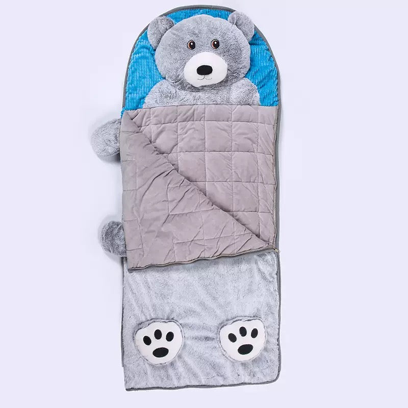 Omilion Adorable Bear-Themed Kids Sleeping Bag - Size Large (170x75cm)