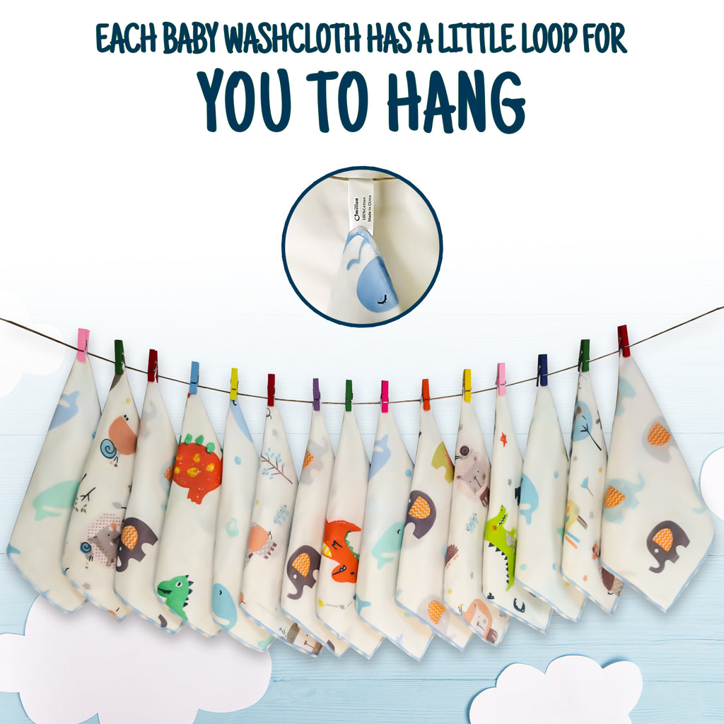 60 Pack Baby Washcloths Set