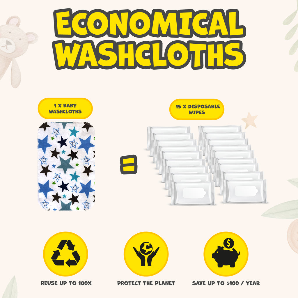 150 Pack Baby Washcloths Set