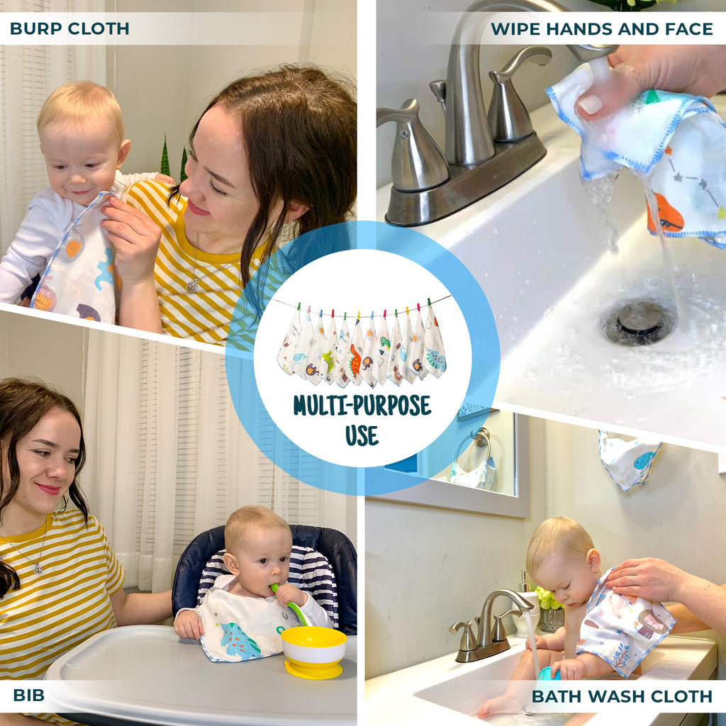 60 Pack Baby Washcloths Set
