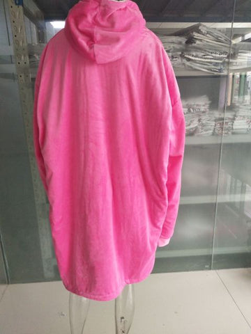 Plush Coral Fleece Microfiber Hoodie