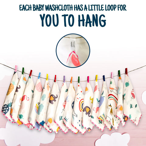 60 Pack Baby Washcloths Set