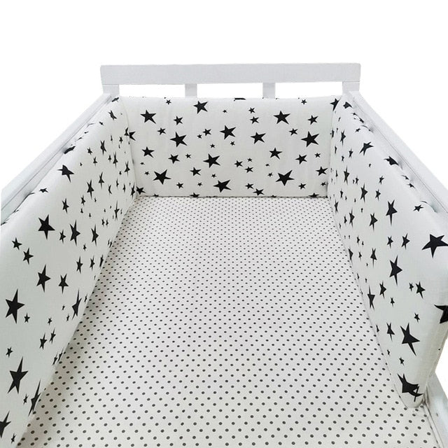 4 Pieces Surrounding Crib Bumpers Printed Pattern Baby Bed Circumference  Cushion Baby Anti-collision Wall Protection